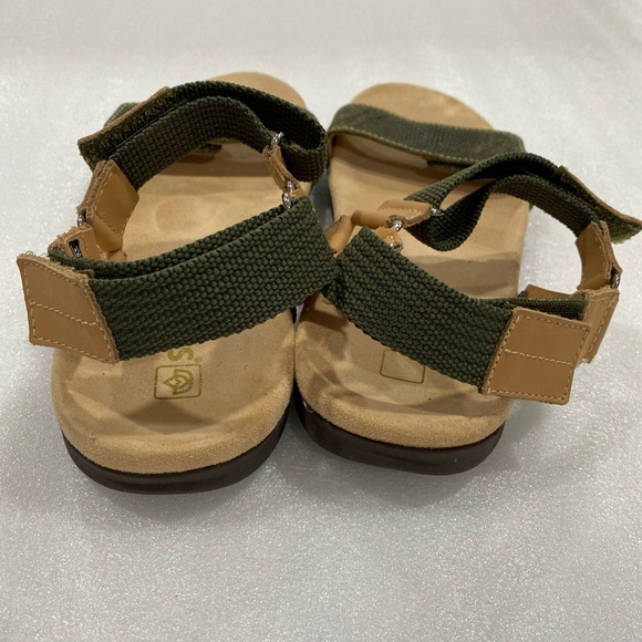 Spenco Tamara Reptile Embossed Adjustable Straps Olive Green Sandals Size 8 - Picture 2 of 11